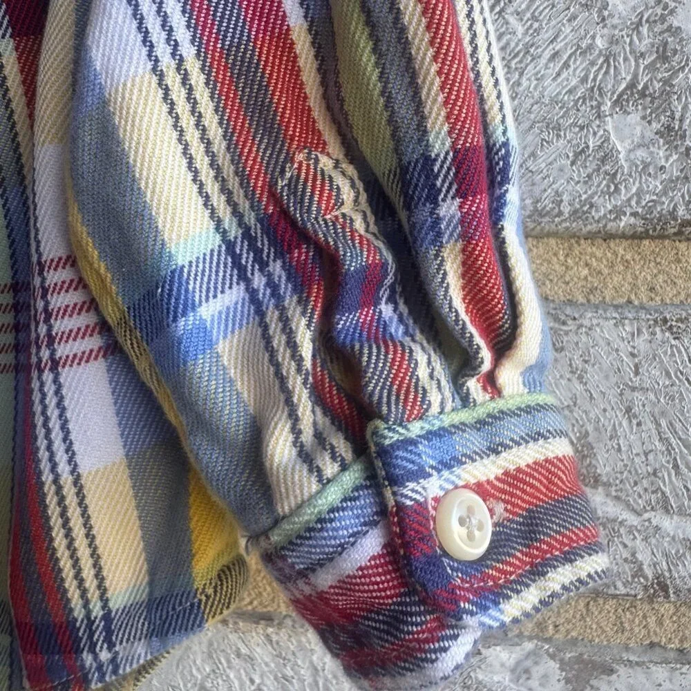 Ralph Lauren Long Sleeve Button Up 100% Cotton Plaid Shirt Boys Size 9 month